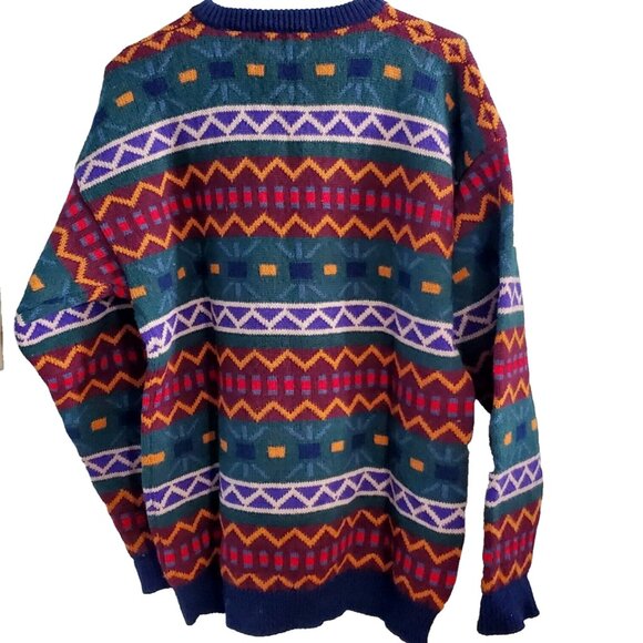 Snowmass 100% Wool Sweater Mens Lg Hong Kong VIntage FLAWS Ski - Picture 2 of 8